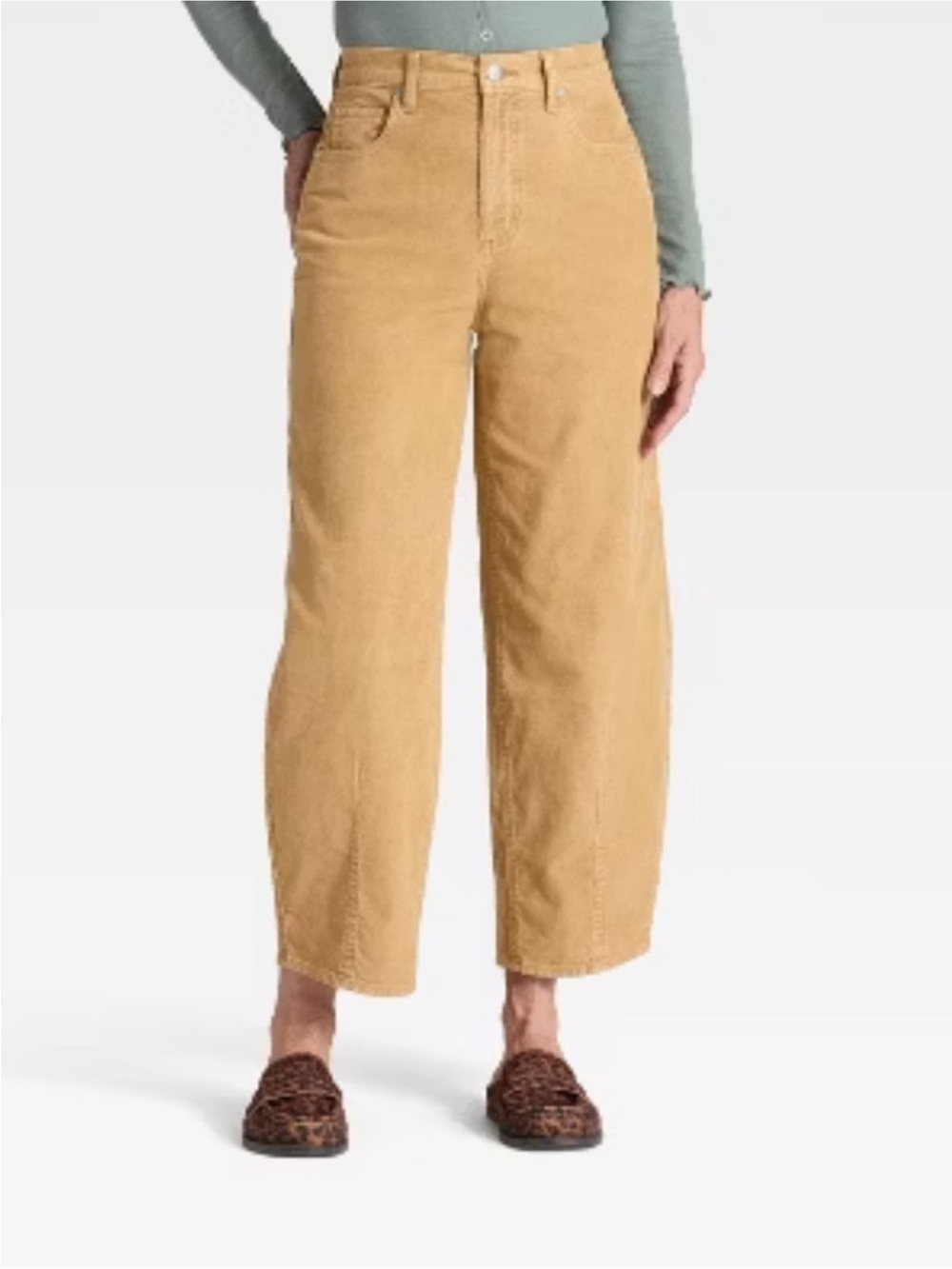 Universal Thread High-Rise Corduroy Easy Barrel Jeans Tan Size 2 NWT